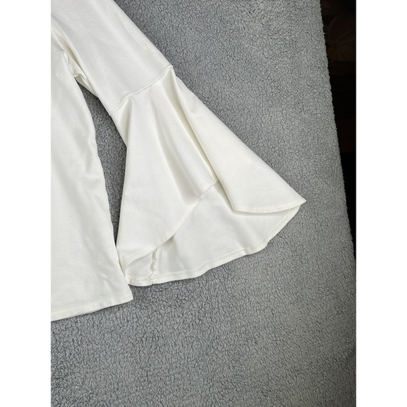 Halston flare flutter sleeve blouse sz Medium - Picture 3 of 5